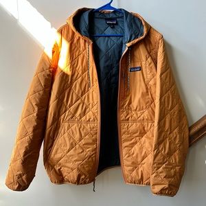 Patagonia Diamond Quilted Bomber Hoody, Orange, Large